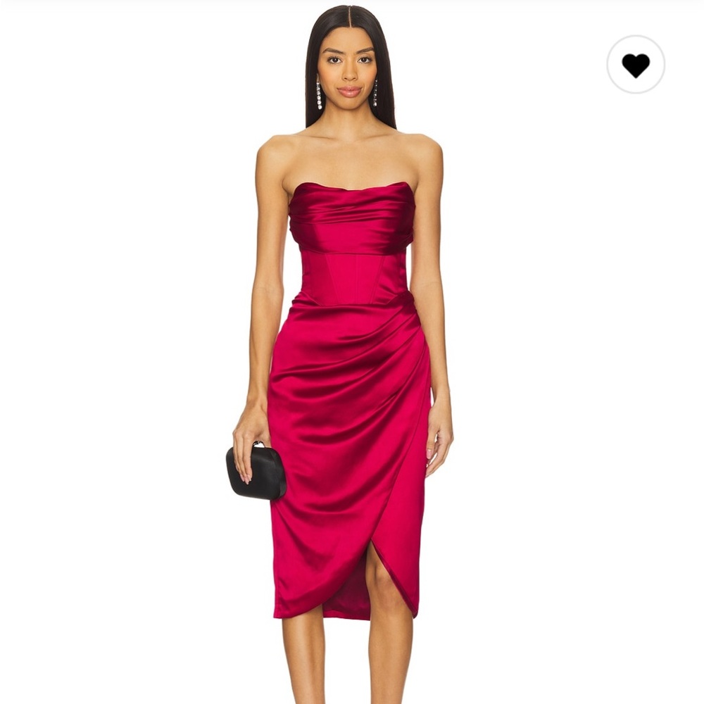 Bardot Red Strapless Asymmetrical Cocktail Dress
